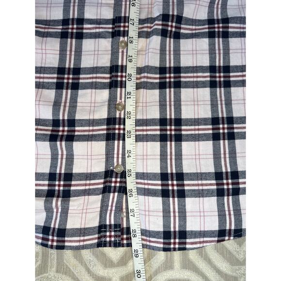 Eddie Bauer Women Flannel Shirt Size L Black Pink Plaid Long Sleeve Button-Up - Picture 4 of 8